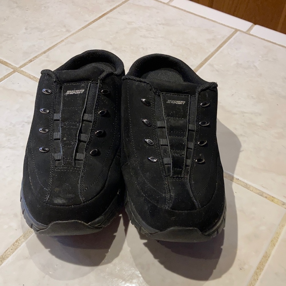 Skechers Black Suede Leather Shoes